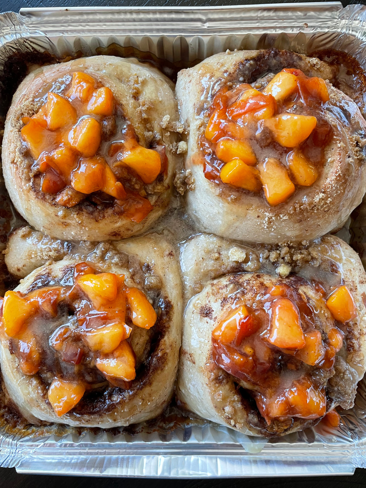 Peach Cobbler Cinnamon Rolls