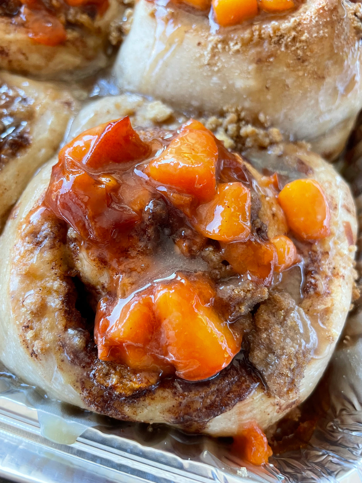 Peach Cobbler Cinnamon Rolls