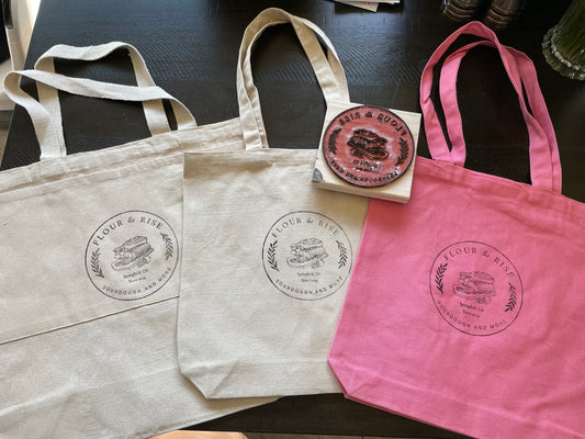 Hand Stamped Canvas Bags