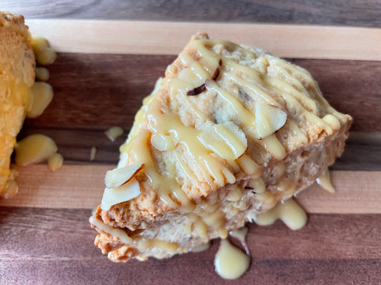Almond Scones with Vanilla Glaze